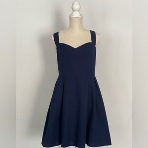 EUC Lauren Ashley Navy Seadsucker Dress
Size XL